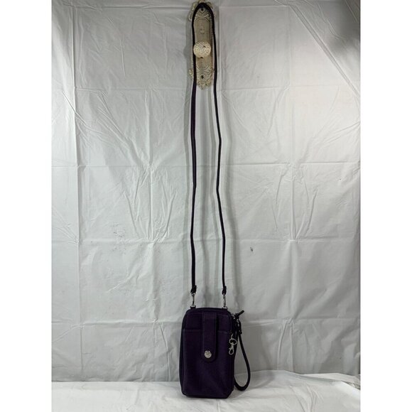 Jacqui Cell Phone Wallet Purple w Shoulder Strap - Picture 1 of 10